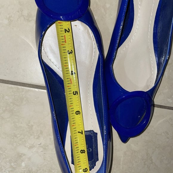 Christian Dior Blue Patent Leather Pointed Toe Ballet Flats Size 8 EU 38 - Picture 5 of 9